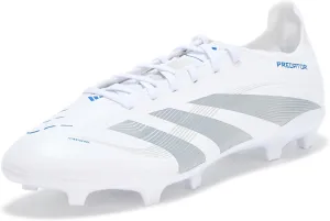 adidas Unisex Predator League Firm Multi Ground Sneaker, White/Silver Metallic/Bright Royal, 10 US Men