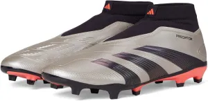 adidas Unisex Predator League Laceless Firm Ground Sneaker, Platin Metallic/Aurora Black/Turbo, 10 US Men