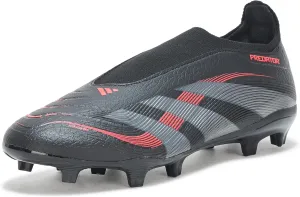 adidas Unisex Predator League Laceless Firm Multi Ground Sneaker, Black/Grey/Lucid Red, 5 US Men