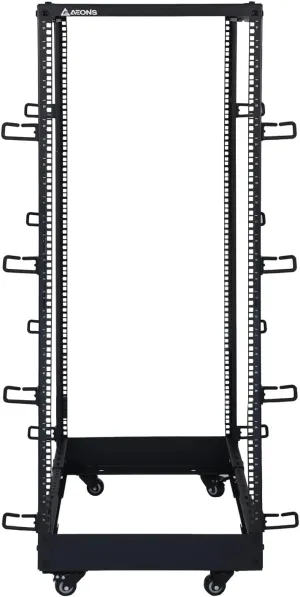 AEONS 27U 4-Post IT Open Frame Server Rack 19 Inch Depth-Adjustable (22" to 40") Network Equipment AV Gear w/Casters and Cable Management