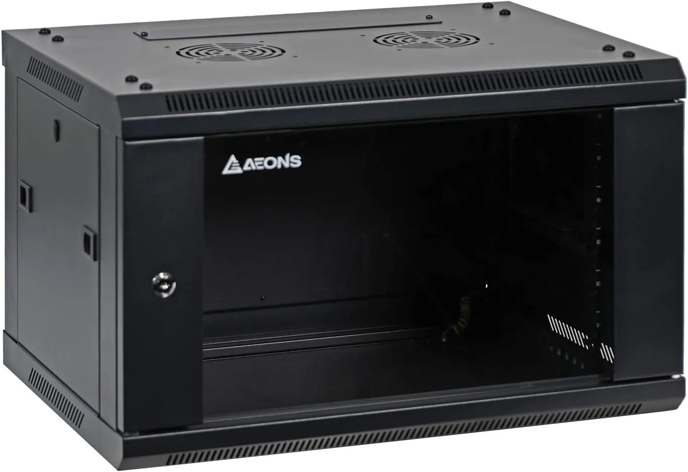 Aeons 6U Signature Wall Mount 19-inch IT Network Cabinet Enclosure Server Rack 16-inch depth glass door