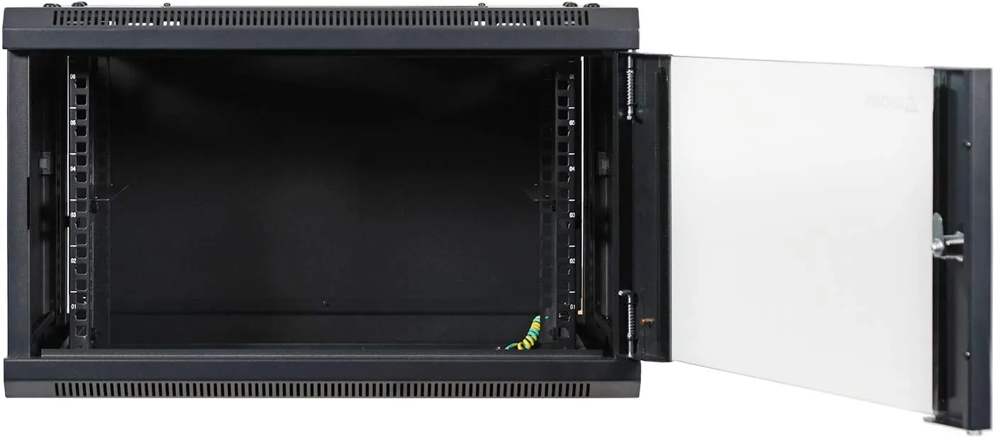 Aeons 6U Signature Wall Mount 19-inch IT Network Cabinet Enclosure Server Rack 16-inch depth glass door