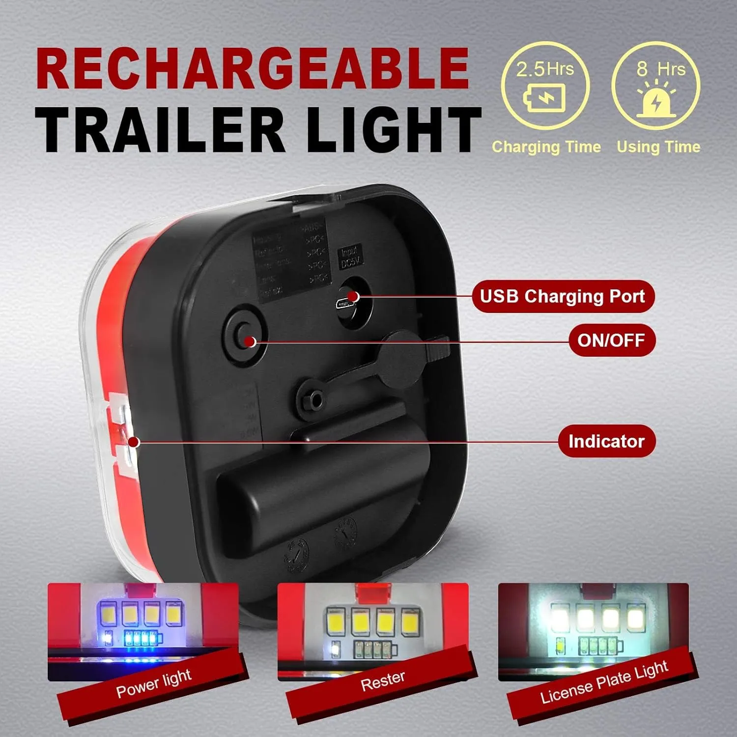 Agrieyes Halo Wireless Trailer Lights, 2 Mounting Options Magnetic Trailer Light for Towing, Portable LED Tow Lights Kit for Trucks, Boat, RV