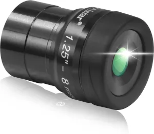 Alstar 1.25 inch Telescope Eyepieces Premium Flat Field, 8mm Focal Lengths Wide Angle Multi-Coated Lenses with Adjustable Twist-up Eyecups Anodized Aluminum Housing for Crystal-Clear Viewing