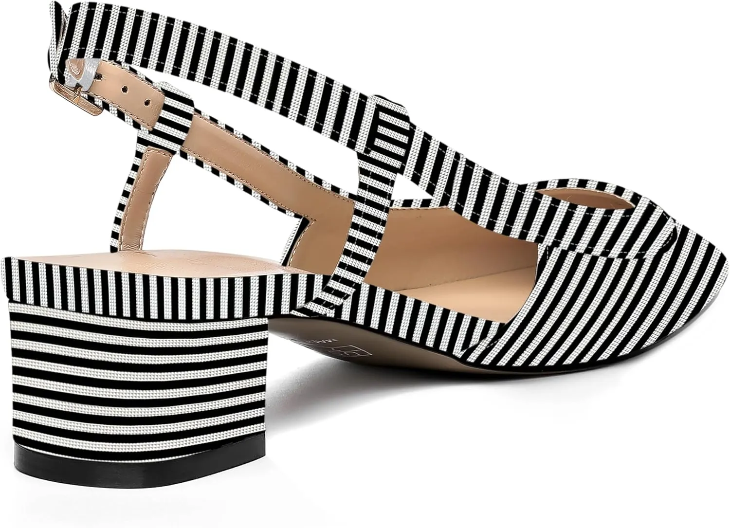 AMBELIGHT Womens Dating Patent Square Toe Buckle Adjustable Strap Sexy Block Low Heel Pumps Shoes 1.5 Inch