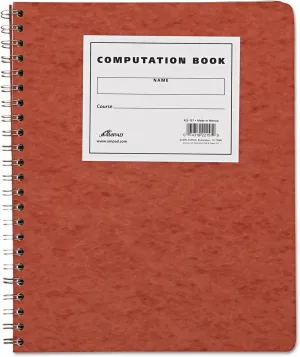 Ampad Computation Book, 4x4 Quad Ruled, 76 Sheets, 11-3/4" x 9-1/4"