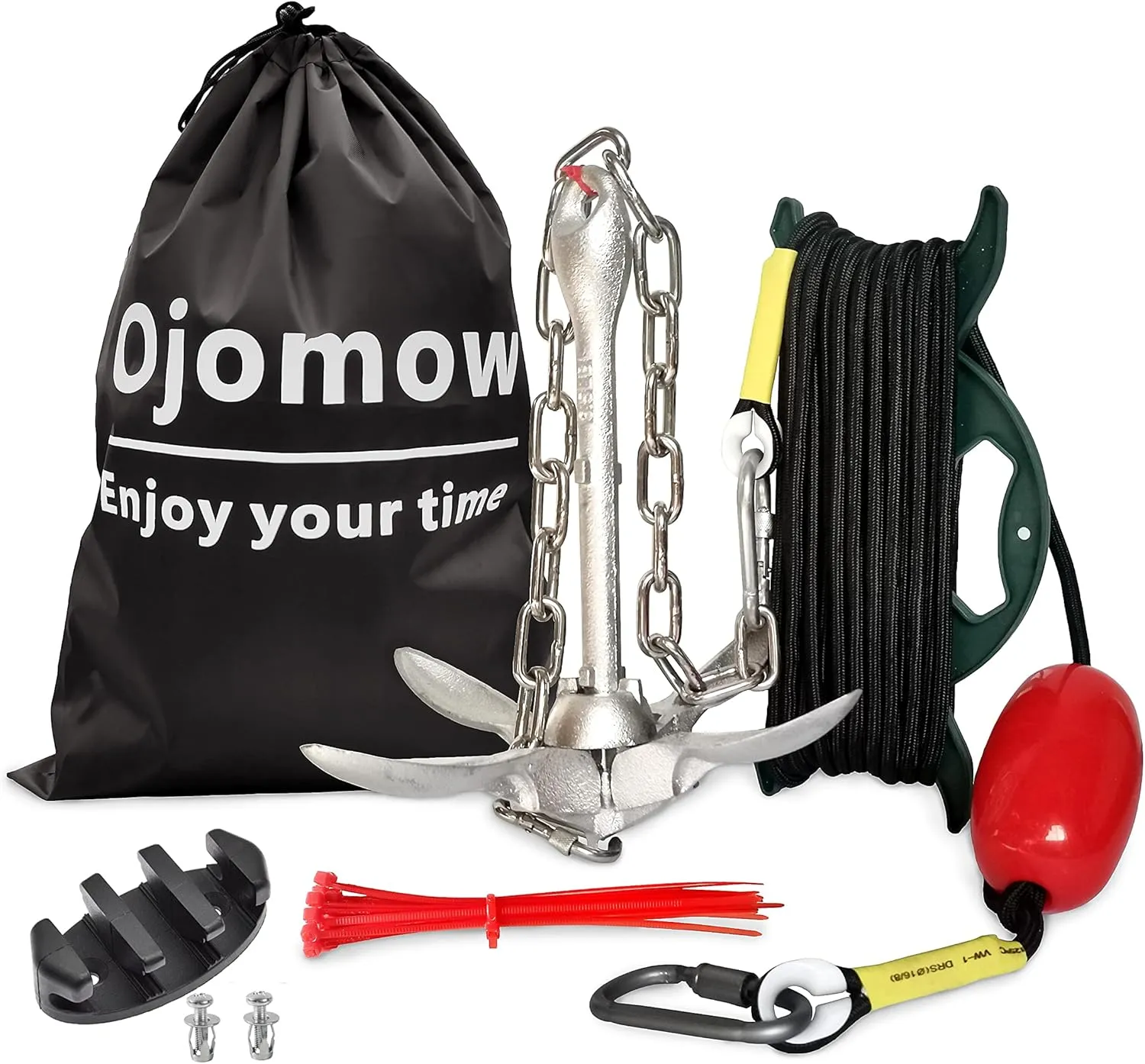Anchor Kit for Kayak and Jet Ski, 3.5lb Boat Anchor with 50FT Rope and Stainless Steel Chain for Kayak, Canoe, Fishing, Paddle Board, PWC, and SUP Accessories