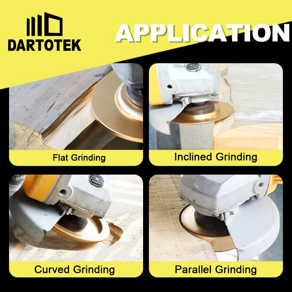 Angle Grinder Wood Carving Disc 5PCS DARTOTEK Wood Shaper Carving Wheel Set，for 4 inch or 4-1/2 inch Angle Grinder with 5/8 inch Arbor Stump Grinding Shaping Disc Wood Shaping Tools Attachments