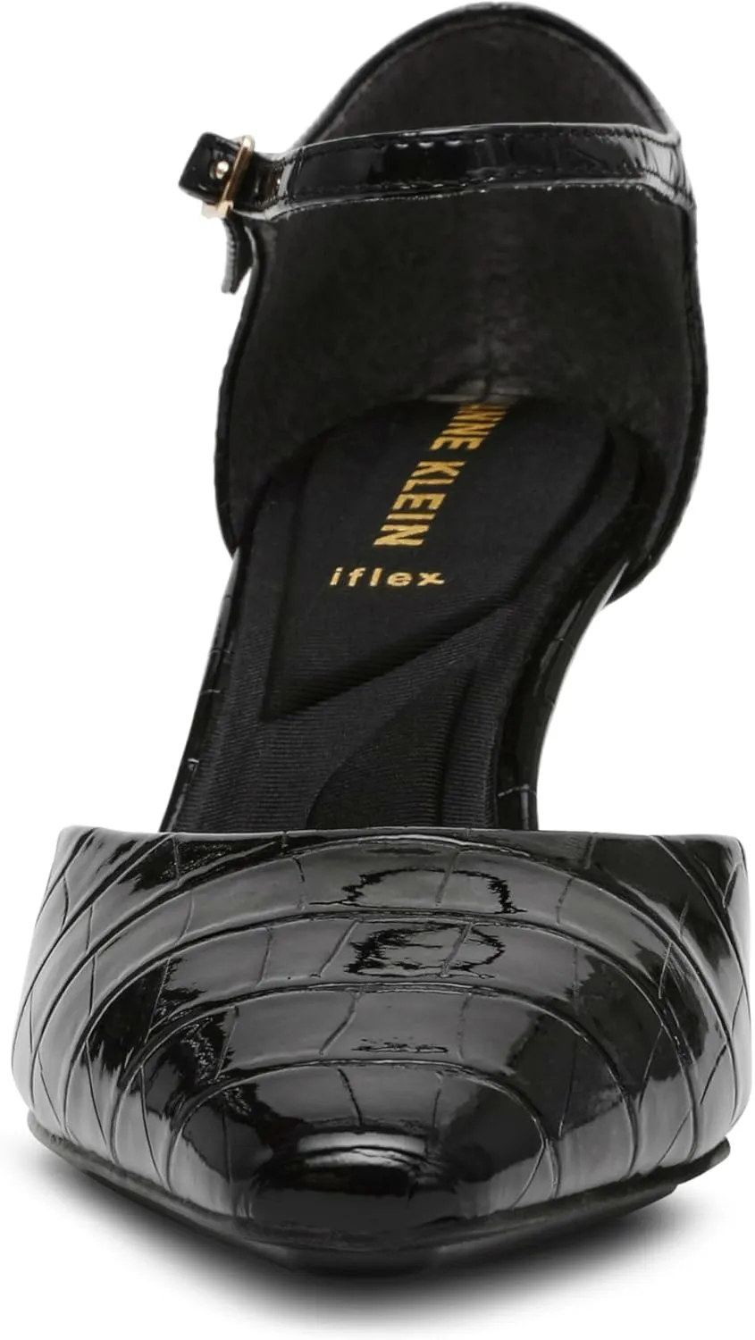 Anne Klein Womens Rosalind Adjustable Patent Ankle Strap