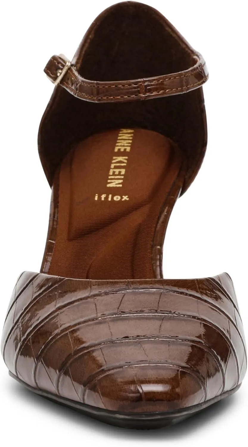 Anne Klein Womens Rosalind Adjustable Patent Ankle Strap