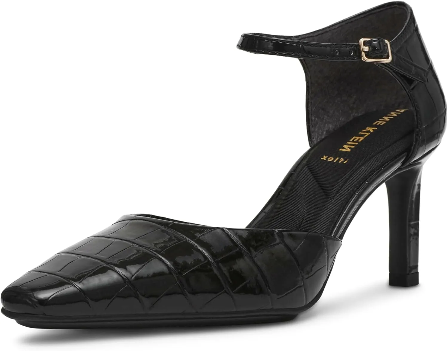 Anne Klein Womens Rosalind Adjustable Patent Ankle Strap