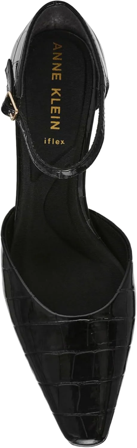 Anne Klein Womens Rosalind Adjustable Patent Ankle Strap