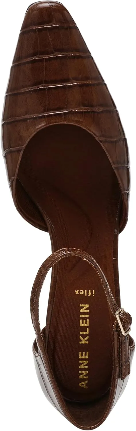 Anne Klein Womens Rosalind Adjustable Patent Ankle Strap