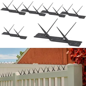 Anti Climb Security Spikes for Outdoor Walls，Intruder, Thief, and Animal Deterrent Spikes, Suitable for Home and Garden Fences, Fits Various Lengths - Heavy Duty. (B 6PCS Total Length: 42.5 in)