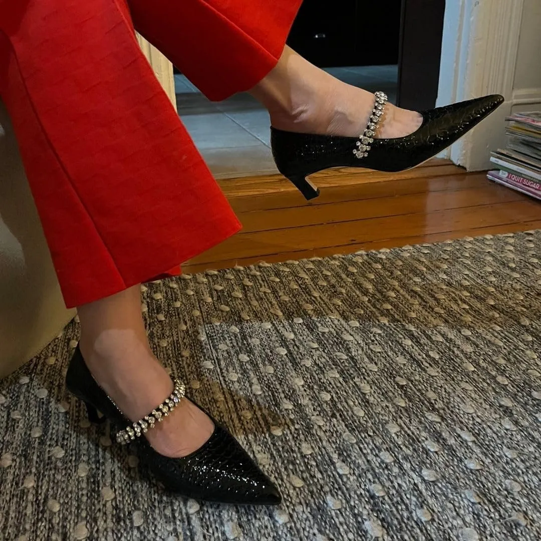 Antonella Embossed Patent Leather pump for Women, Girls