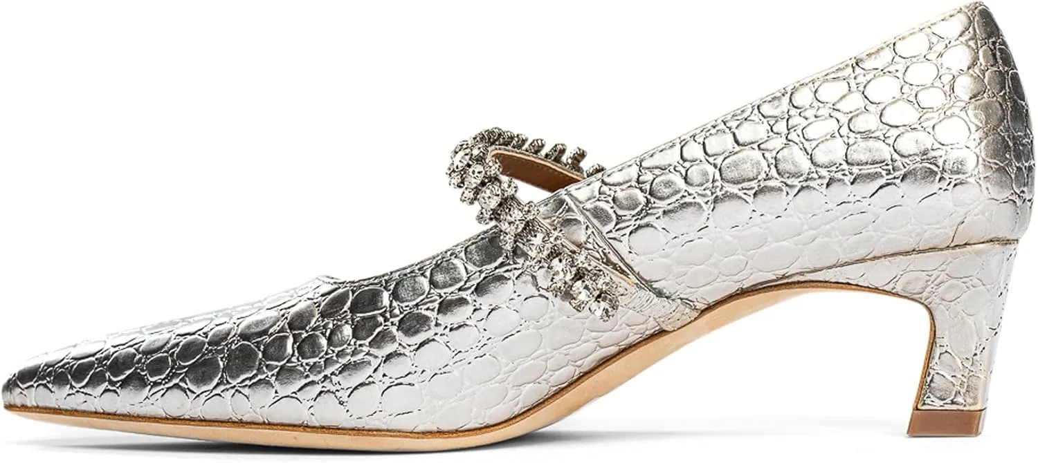 Antonella Embossed Patent Leather pump for Women, Girls