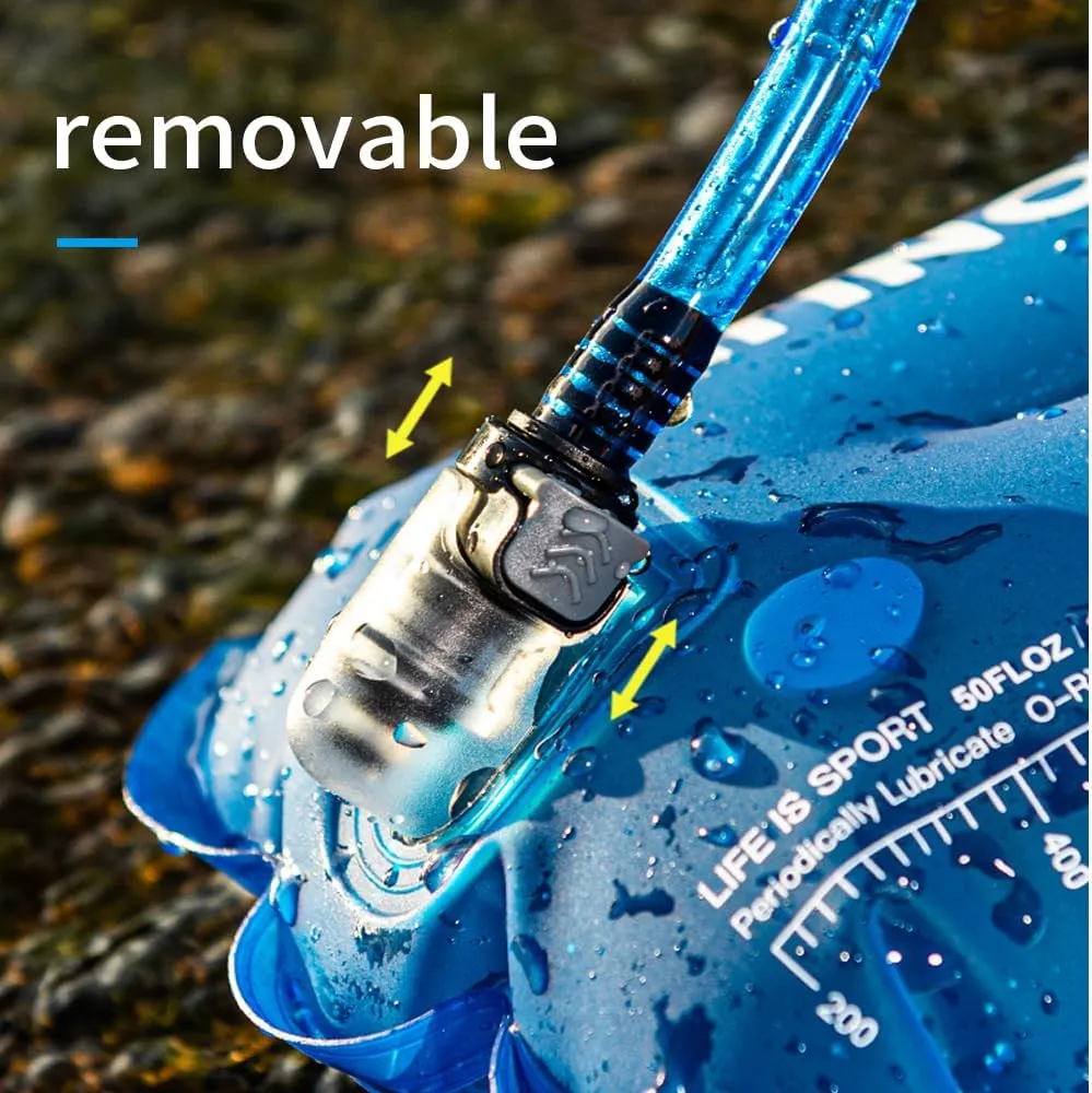 AONIJIE Foldable Hydration Bladder Water Reservoir 1.5L 2L 3L Leak Proof Easy Clean BPA Free Suitable for Bicycling Hiking Camping Hunting Running (Blue,1.5L)