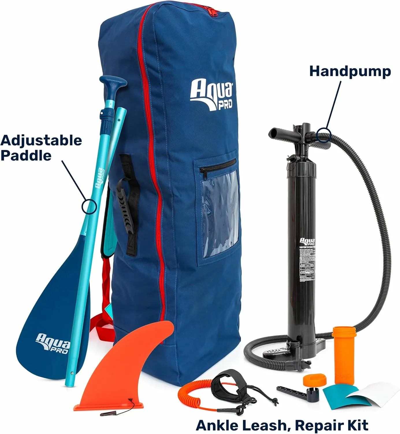 Aqua PRO Halcyon Sport Inflatable Stand-Up Paddleboard iSUP, Standard Design with Non-Slip EVA Deck, Includes Paddle, Ankle Leash, Pump and Carry/Storage Bag