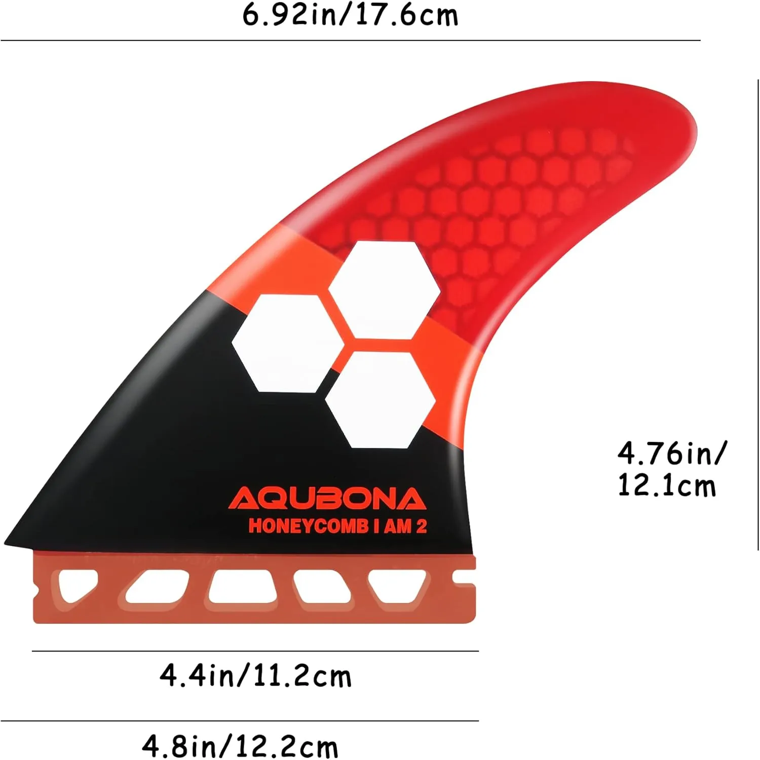 AQUBONA Dual Tab II G5 Tri Fin Set Surfboard Fins Fiberglass Fins for Surfing with Fin Bag Key Screw (Yellow, Single Tab) (Yellow)