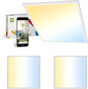 ASD 2 Pack 2x2 Smart LED Flat Panel Light - 35W UL DLC | 4362LM 3500K 4000K 5000K Selectable Dimmable 2x2 LED Drop Ceiling Light Fixture | 2 x 2 Lights WiFi App Controlled Alexa & Google Assistant
