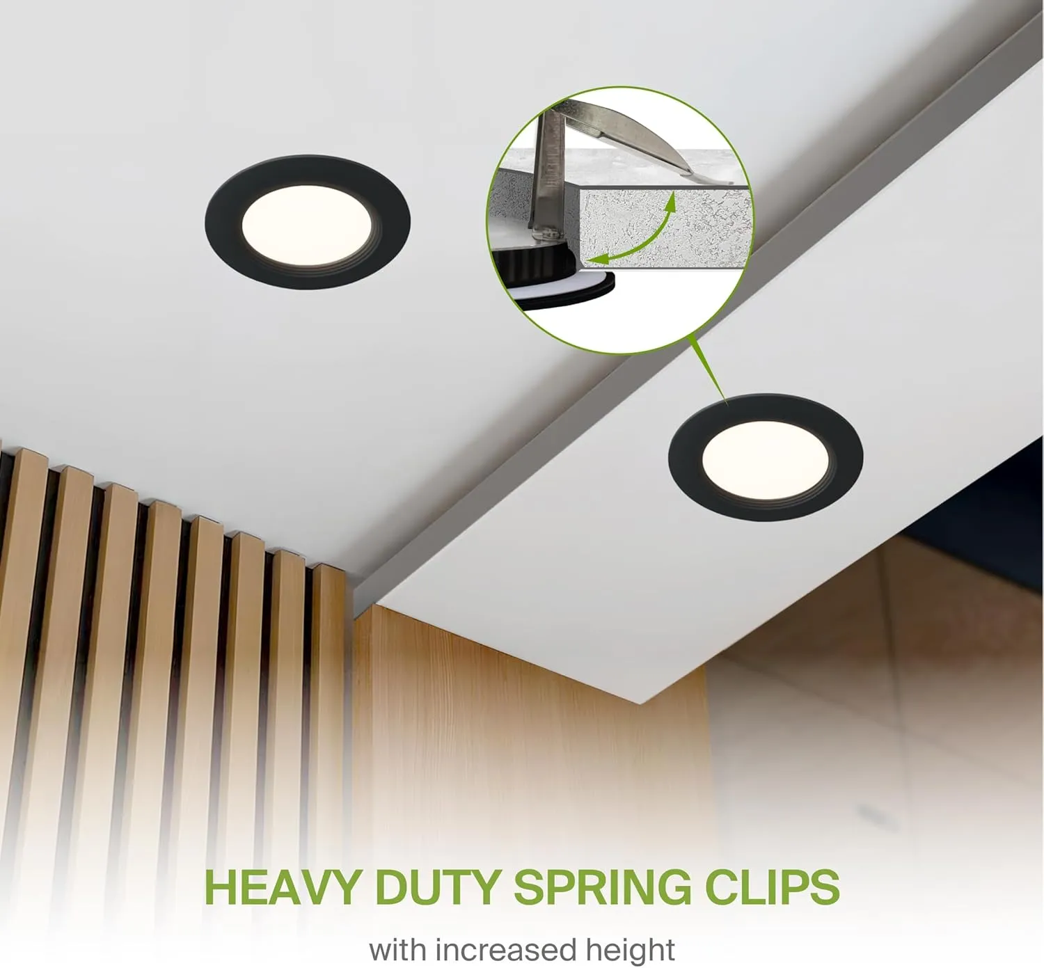 ASD Recessed Lighting 4 Inch, Round Commercial LED Downlight, Mini Panel Baffle Trim, 12W 120-277V, 5 CCT 2700K-5000K, Dimmable LED Ceiling Light Fixture, Black, ETL, 6 Pack