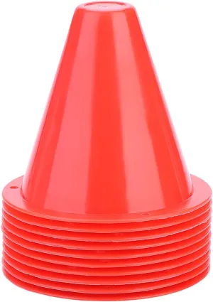 ASHATA 3 Inch Plastic Sport Training Cone Set of 10, 10Pcs Training Cones Agility Marker Cone for Soccer Football Basketball Skating Other Activities Cone Sports Training (Red)