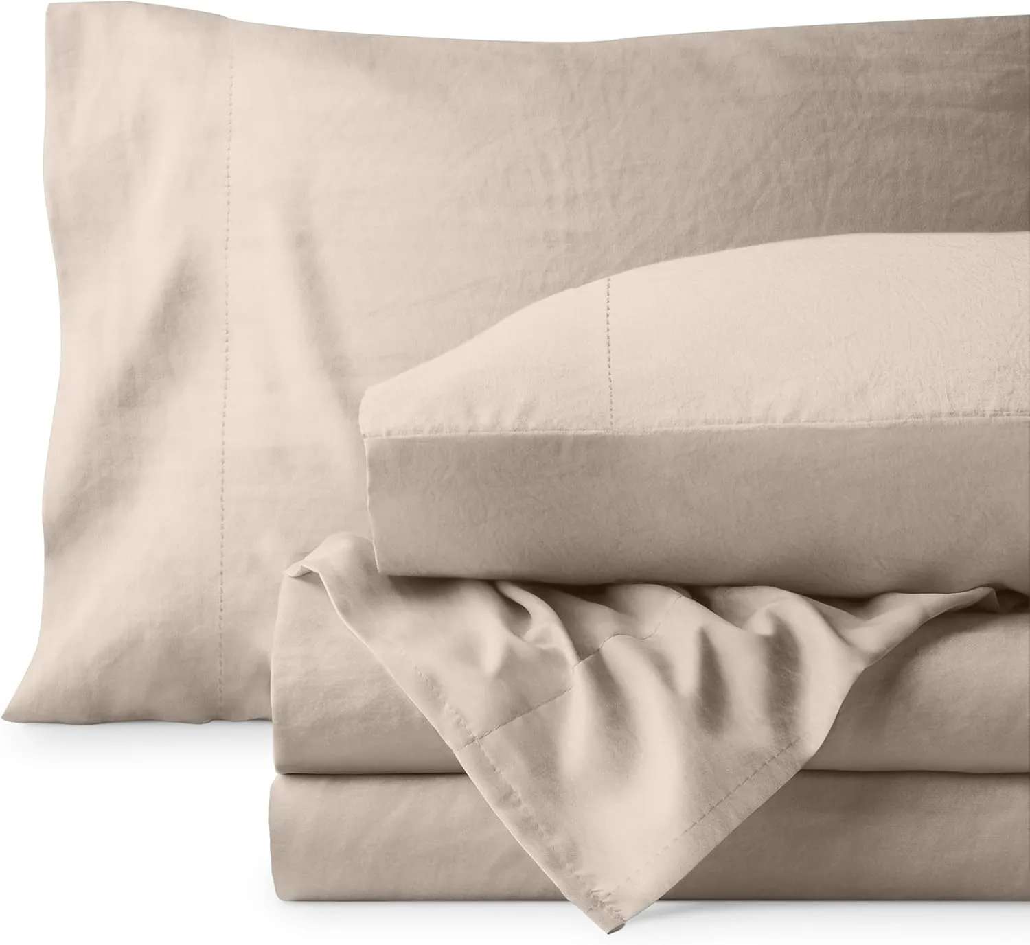 Bare Home Full Sheet Set - Luxury 1800 Ultra-Soft Stonewashed Microfiber - Double Brushed - Deep Pockets - Easy Fit - Breathable Bedding - Sheet Sets & Pillowcases (Full, Pebble Beach)
