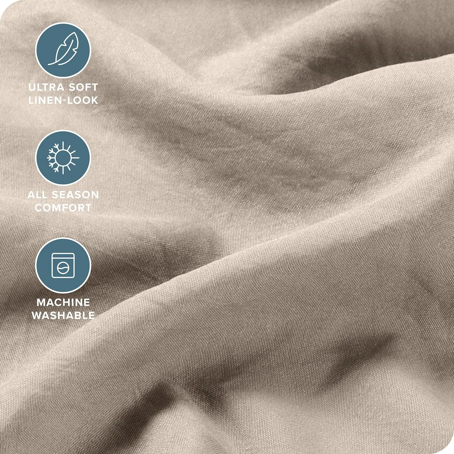 Bare Home Full Sheet Set - Luxury 1800 Ultra-Soft Stonewashed Microfiber - Double Brushed - Deep Pockets - Easy Fit - Breathable Bedding - Sheet Sets & Pillowcases (Full, Pebble Beach)