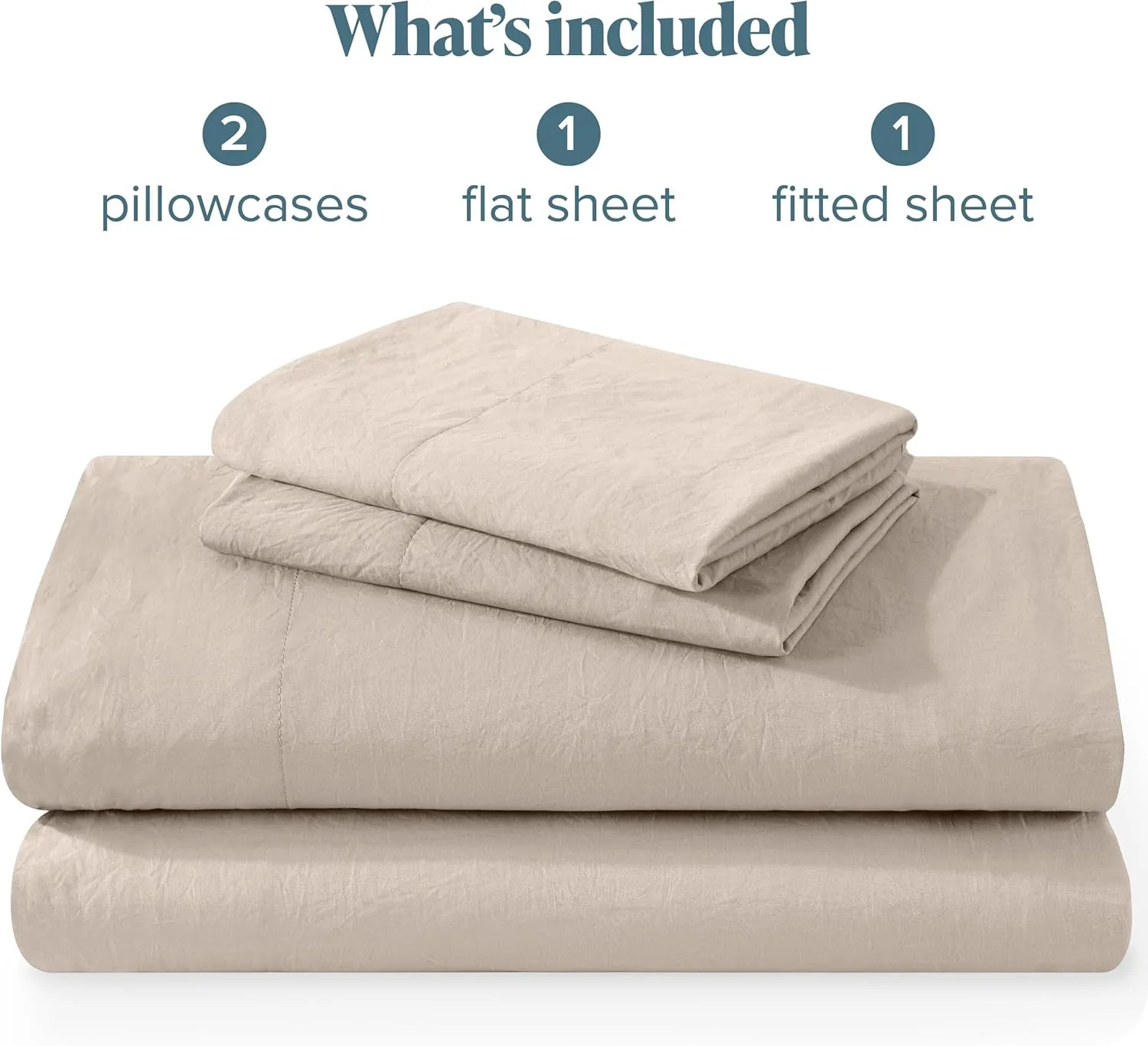 Bare Home Full Sheet Set - Luxury 1800 Ultra-Soft Stonewashed Microfiber - Double Brushed - Deep Pockets - Easy Fit - Breathable Bedding - Sheet Sets & Pillowcases (Full, Pebble Beach)