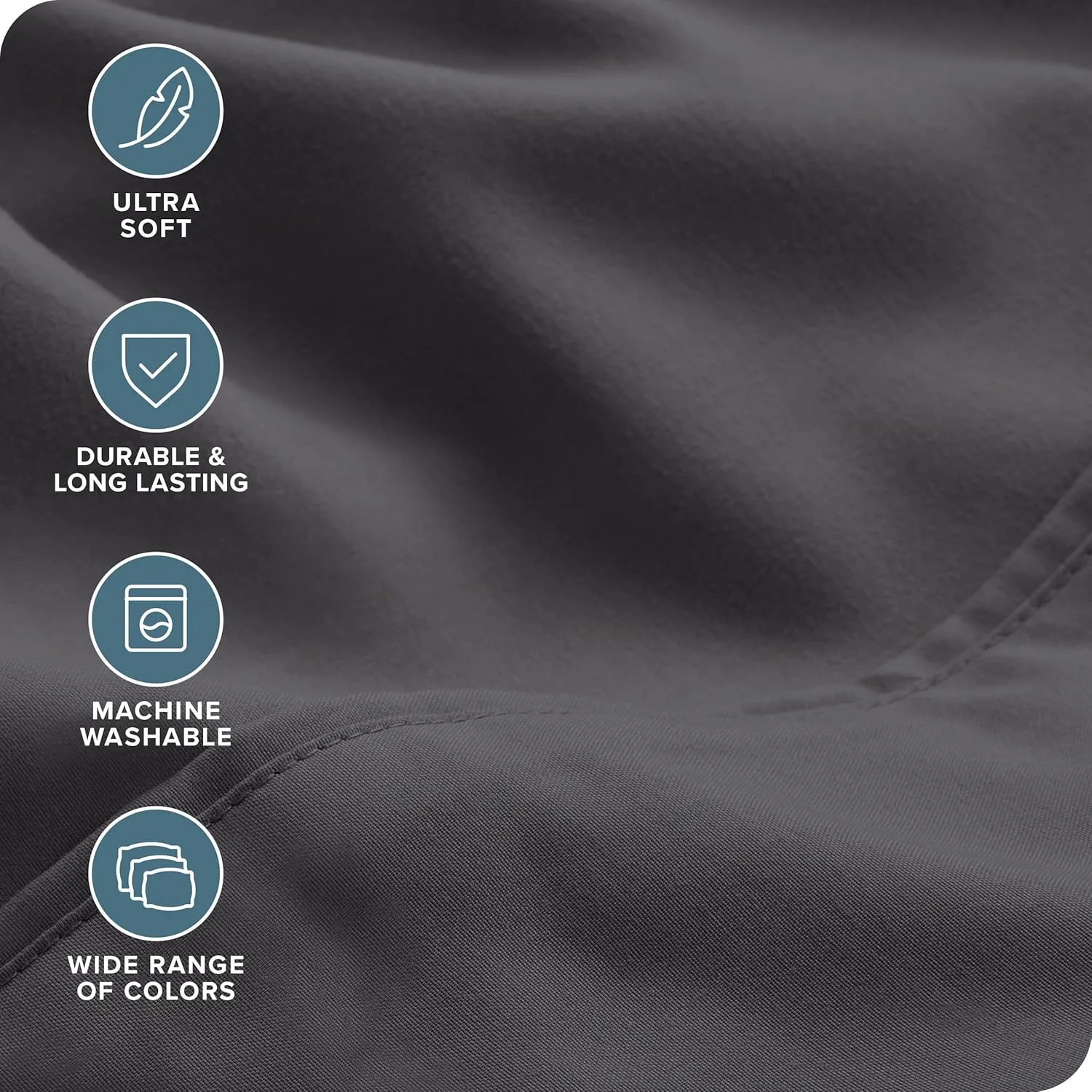 Bare Home Hotel Luxury Split Queen Sheet Set, Extra Soft, 7 Piece Set, Deep Pockets, Easy Fit, Cooling & Breathable, Wrinkle, Fade, Stain Resistant, Includes 4 Pillowcases (Split Queen, Grey)