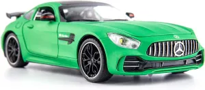 BDTCTK 1/24 Benz AMG GTR Toy Cars Model Car, Zinc Alloy Pull Back Toy car with Sound and Light for Kids Boy Girl Gift(Green)