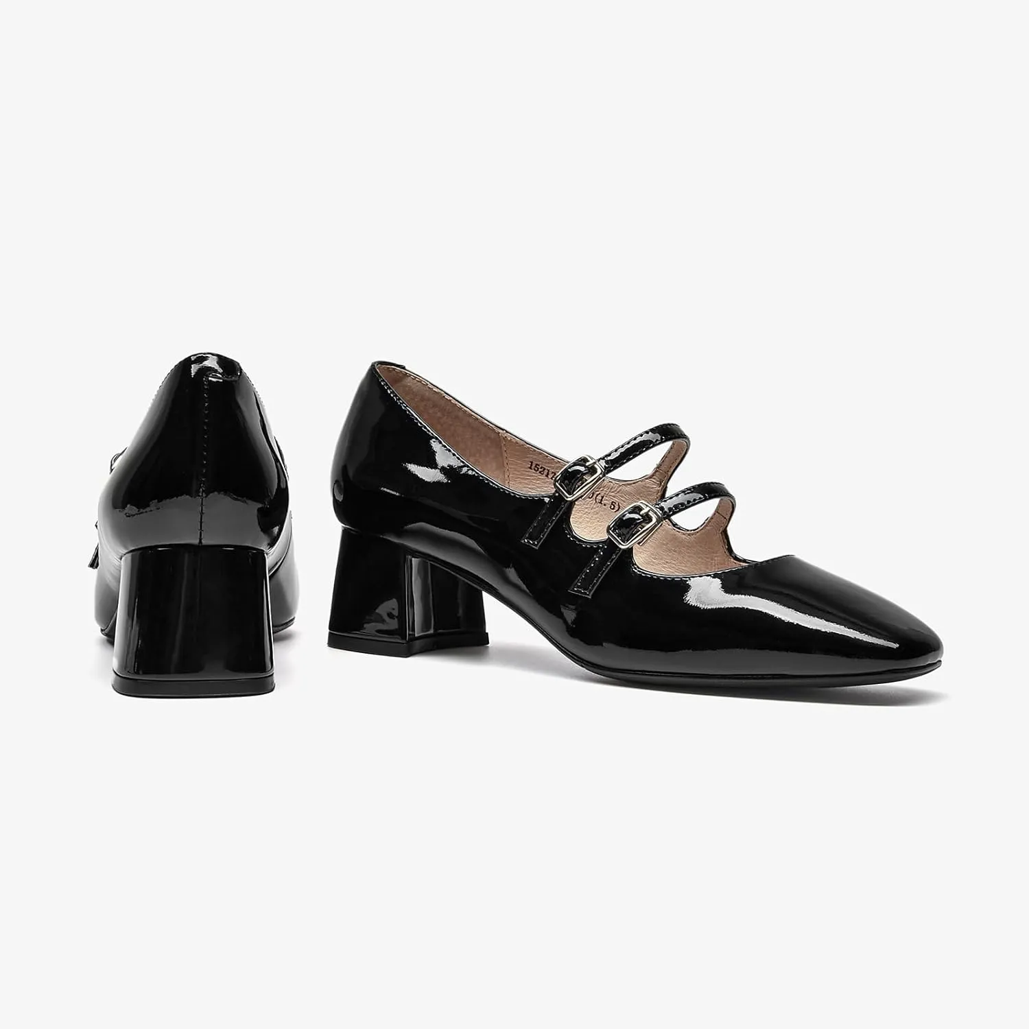 BEAU TODAY Mary Jane Pumps for Women, Women’s Chunky Heels Mary Janes Shoes, Patent Leather Pumps Platform Closed Square Toe Comfortable Buckle Strap Dress Shoes for Women
