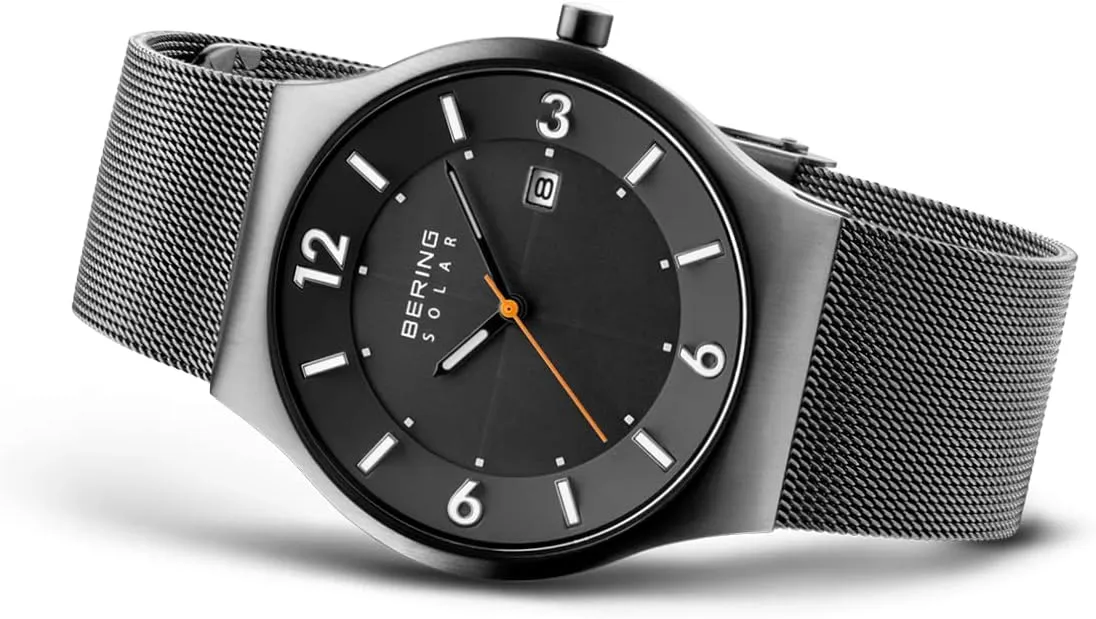 BERING Men's Watch Solar Movement - Solar Collection with Stainless Steel and Sapphire Glass 14440-XXX Wristwatches