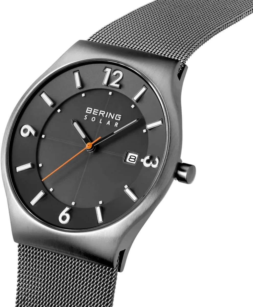 BERING Men's Watch Solar Movement - Solar Collection with Stainless Steel and Sapphire Glass 14440-XXX Wristwatches
