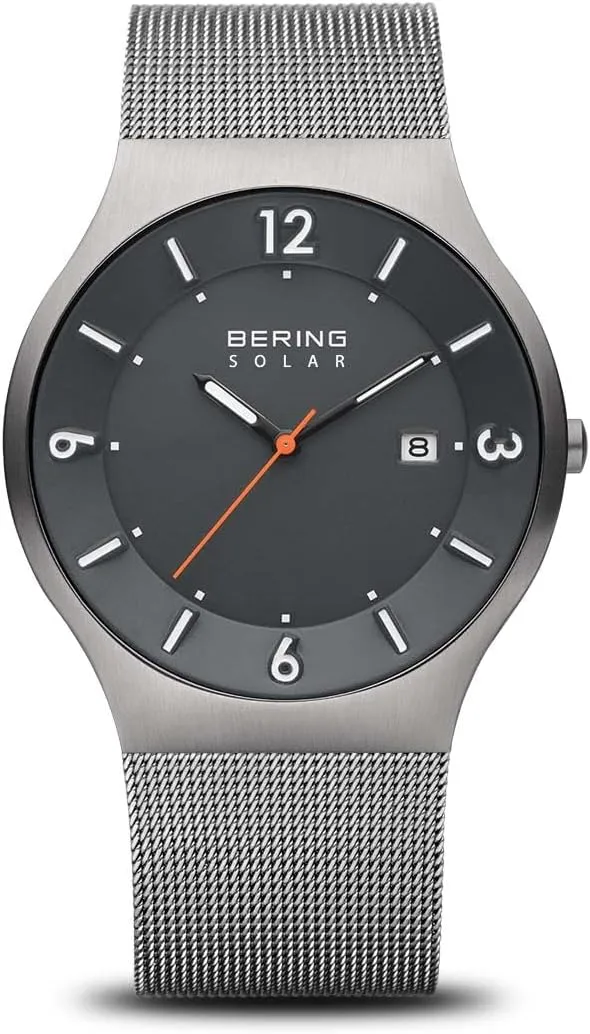 BERING Men's Watch Solar Movement - Solar Collection with Stainless Steel and Sapphire Glass 14440-XXX Wristwatches