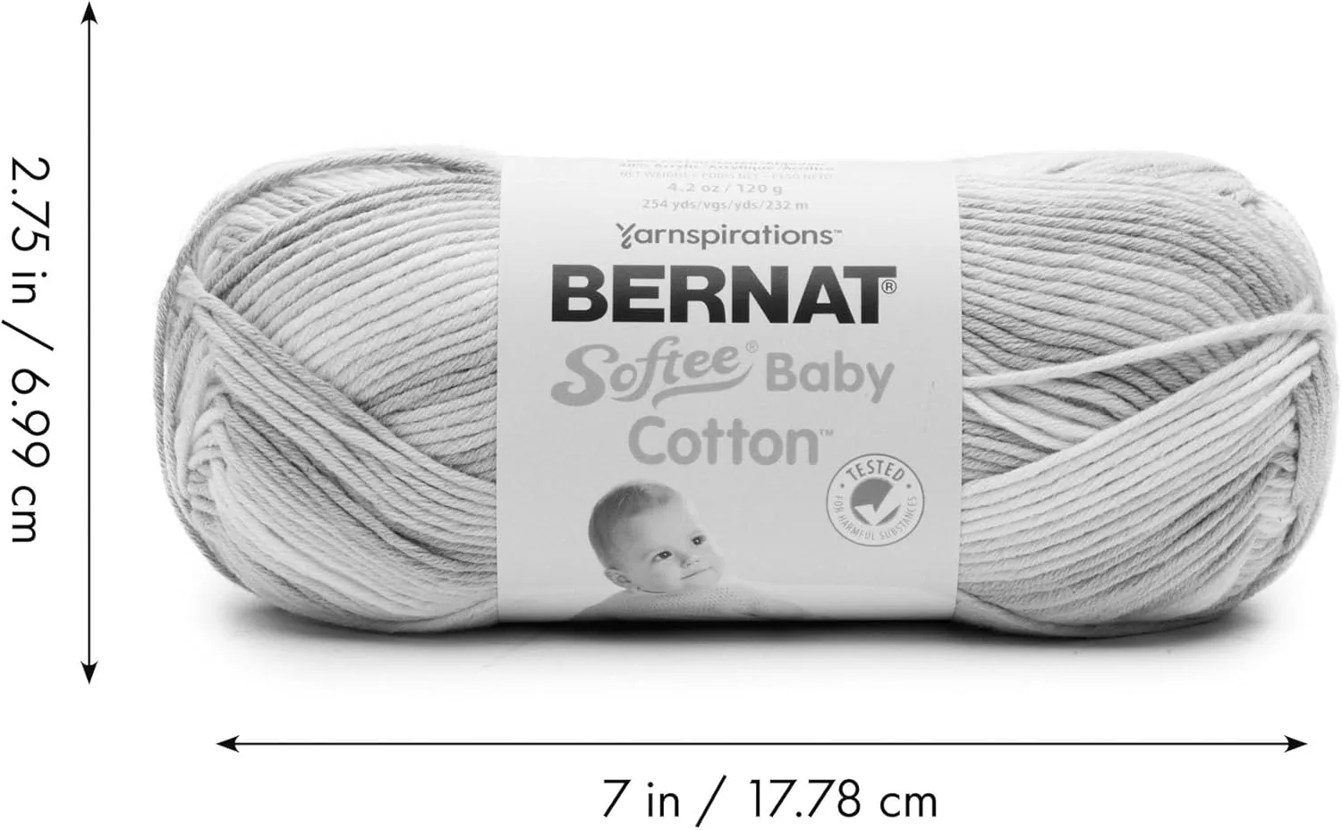 Bernat Softee Baby Cotton Aqua Mist Yarn - 3 Pack of 120g/4.25oz - Blend - 3 DK (Light) - 254 Yards - Knitting/Crochet