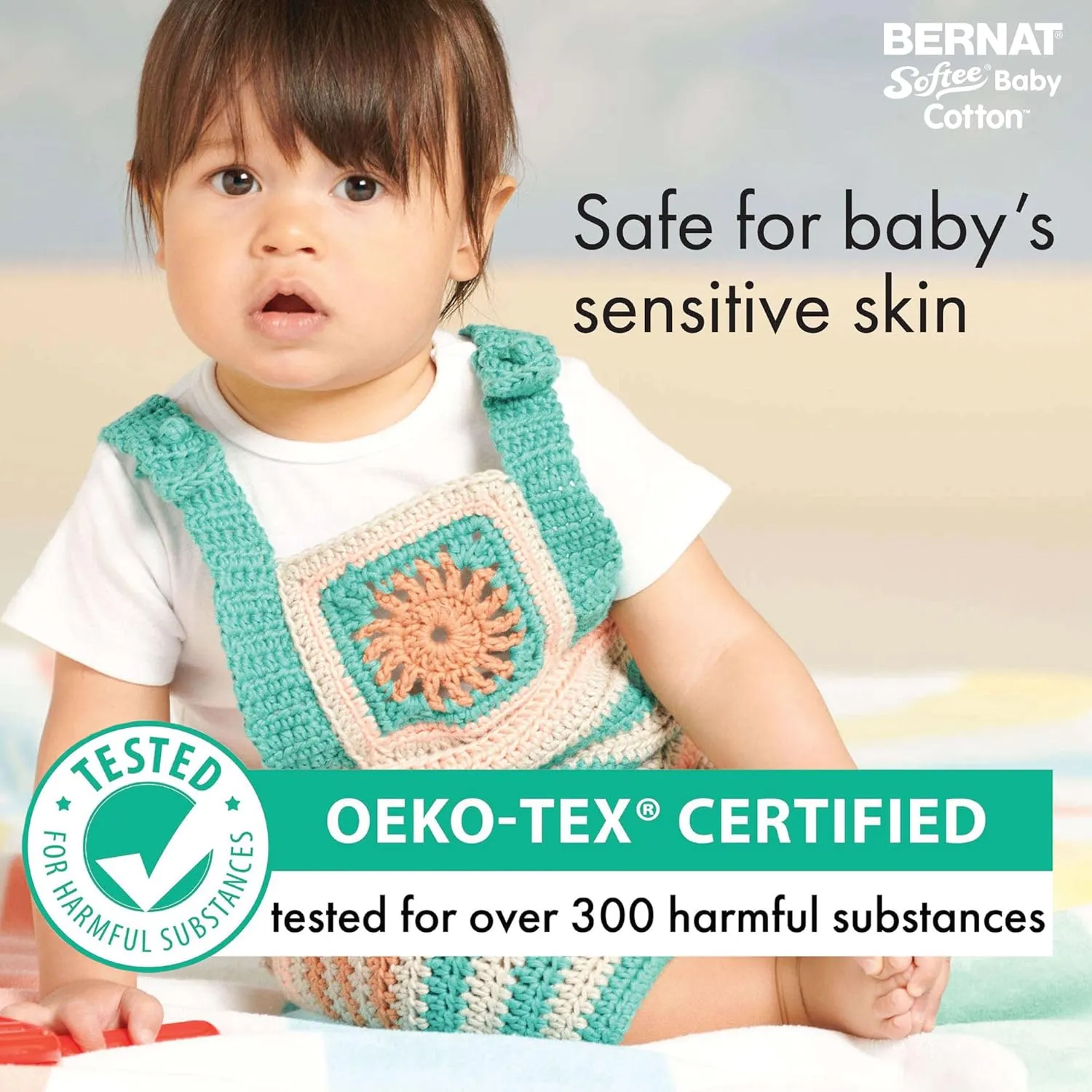 Bernat Softee Baby Cotton Aqua Mist Yarn - 3 Pack of 120g/4.25oz - Blend - 3 DK (Light) - 254 Yards - Knitting/Crochet