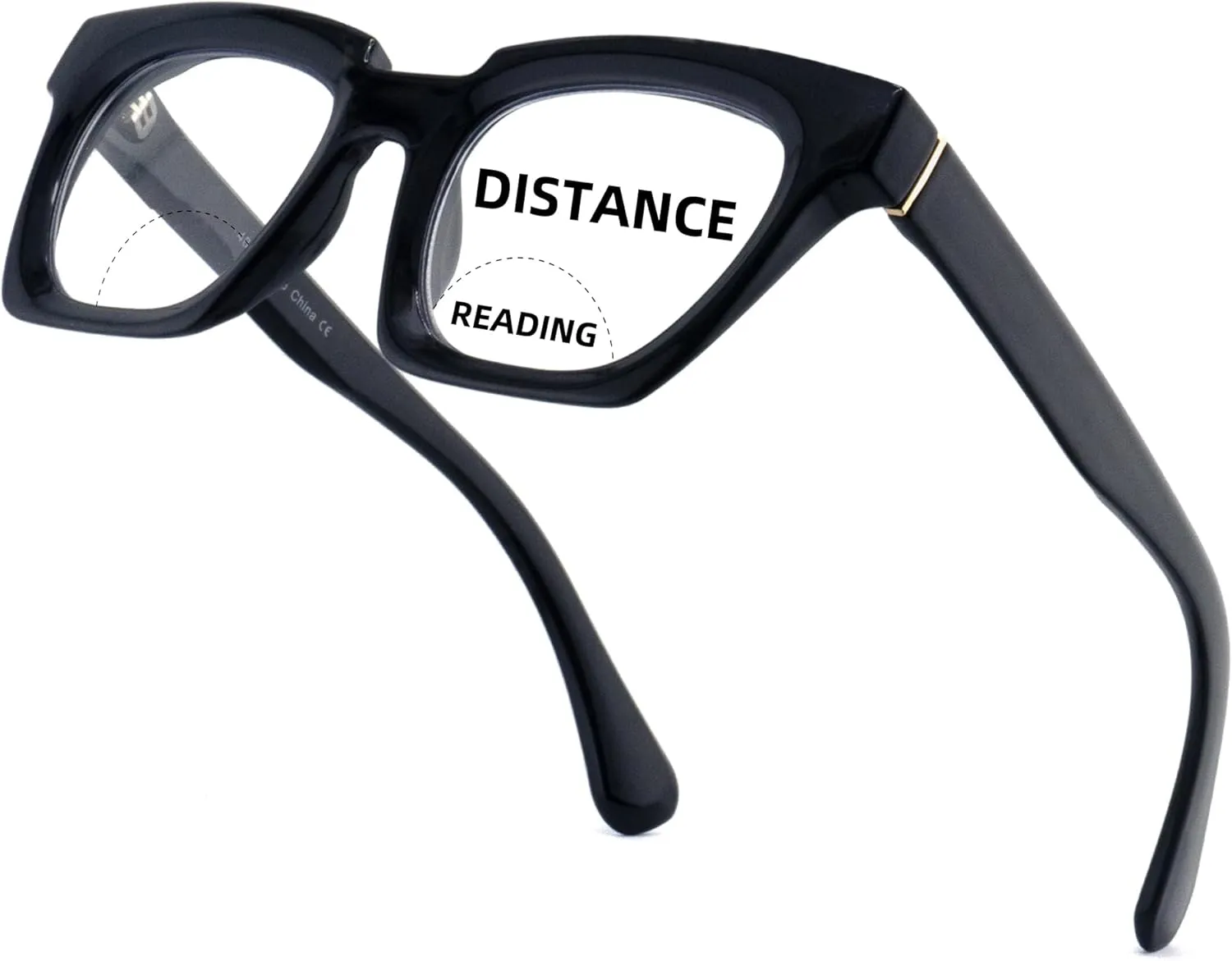 Bifocal Reading Glasses for Women Oversized Dual Focus Blue Light Readers Oprah No Line Clear Square Retro Eyewear
