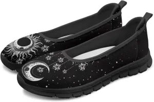Binienty Women's Slip on Sneaker Shoe Fashion Ballet Loafer Flats Stretch Knit Upper Arch Support Nurse Teacher Shoes