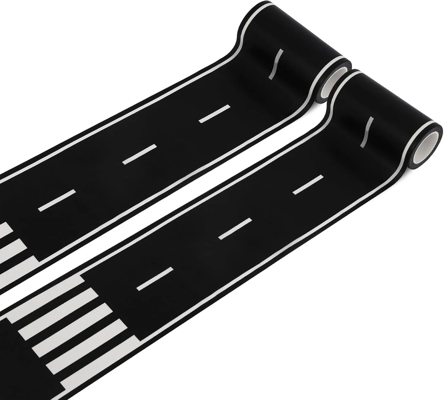 Black Road Track Tape,Toy Car Tape Track for Kids,Race Cars Decorations for Kids Birthday Party, 33" x 4" Each Roll (2 Roll, Road)
