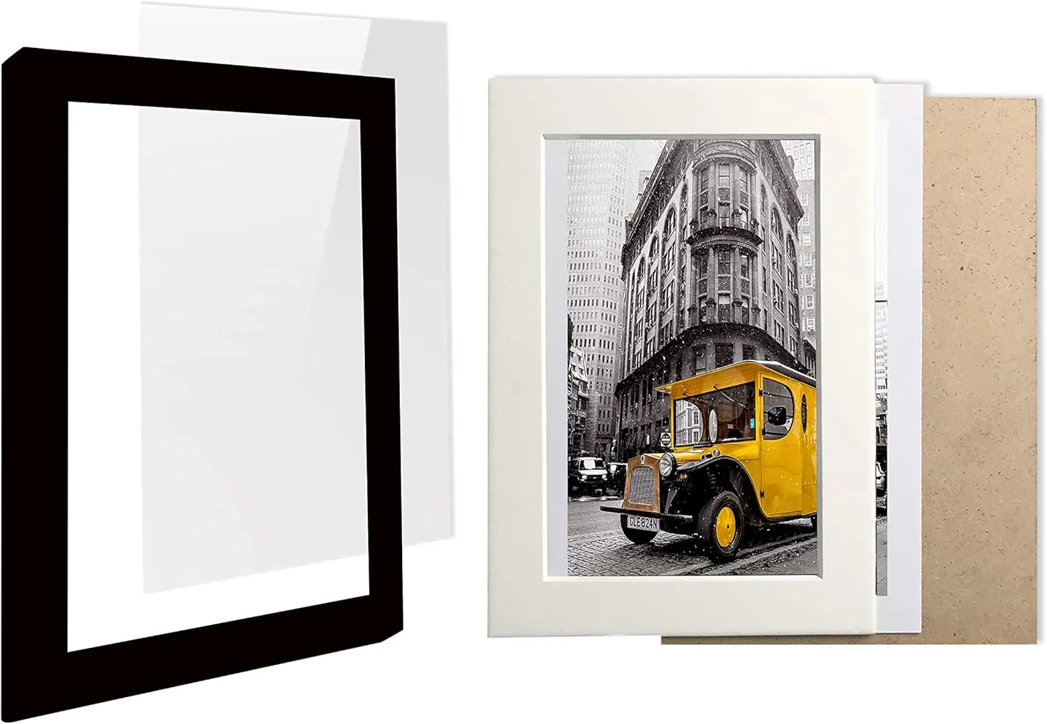 Black Solid Wood 16x20 Picture Frame, Handmade Seamless Finish with 11x14 Mat, 2MM Reinforced Glass, Wall Mount for Horizontal or Vertical Display, Pack of 2