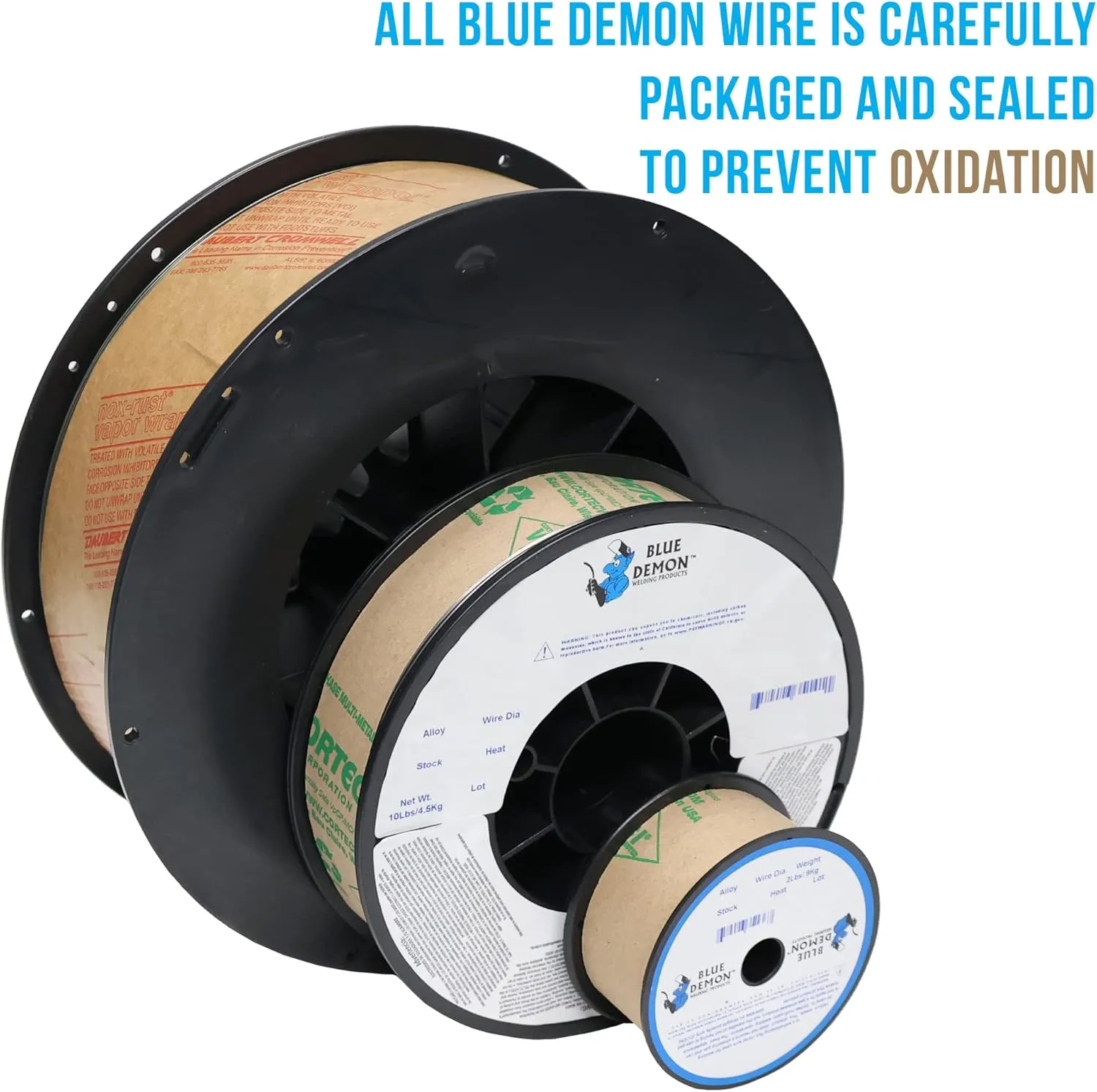 Blue Demon E71T-11 X .030 X 2LB Spool gasless flux core welding wire, 0.03, Silver