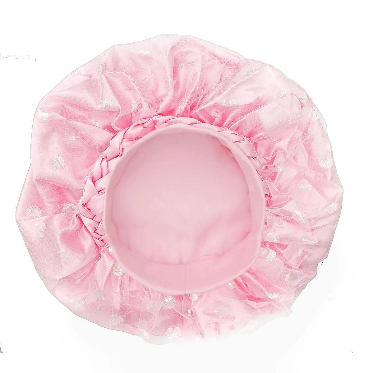 Bonnet Light Pink Satin Wide Edge Double Layer