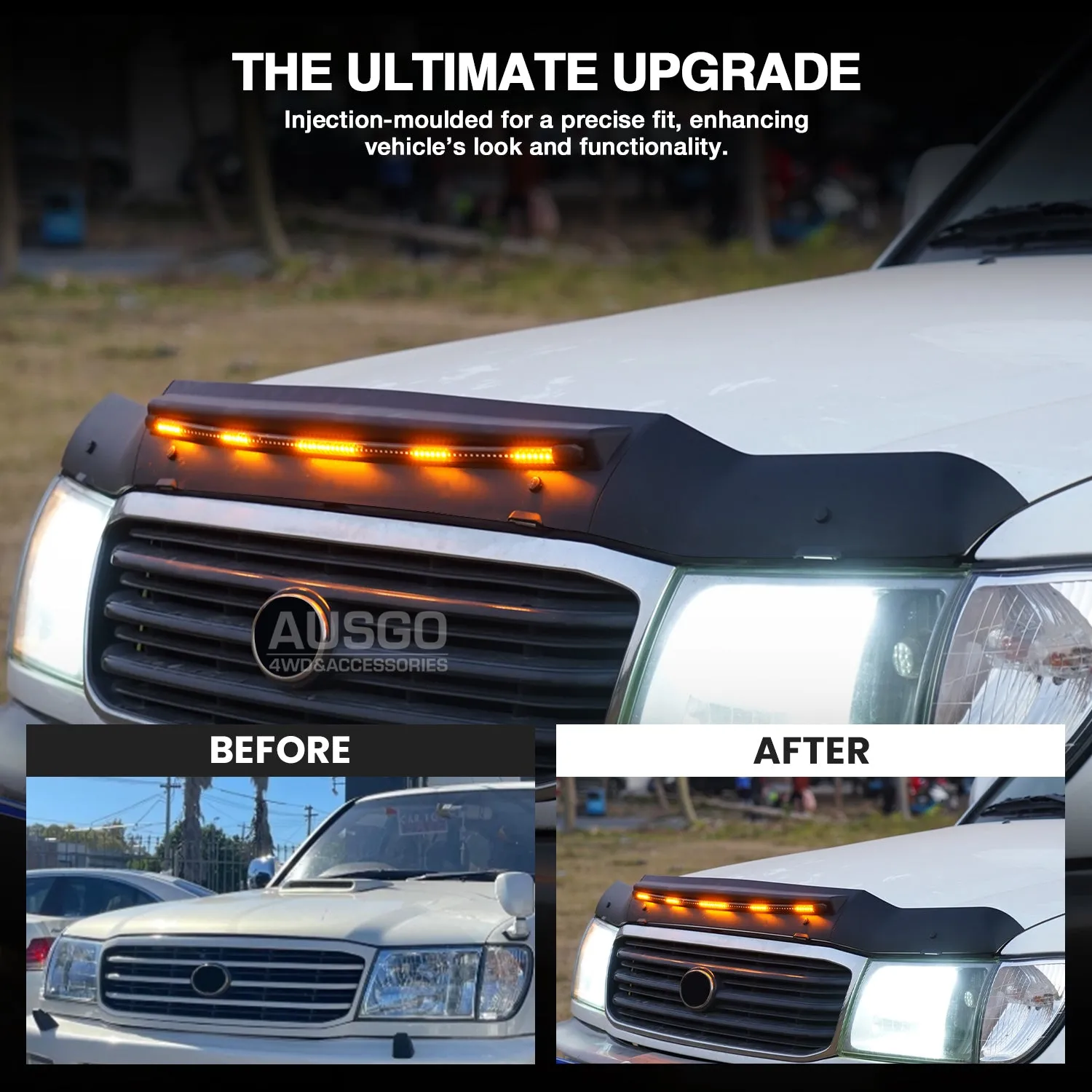Bonnet Protector with LED Light for Toyota Land Cruiser 100 LandCruiser 100 LC100 1998-2007