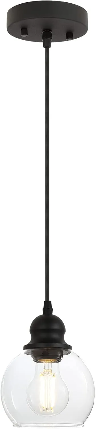 BoostArea Modern Pendant Light Fixtures, Industrial Hanging Ceiling Lamp with Clear Glass Shade, Pendant Lighting for Kitchen Island Living Room Hallway Bedroom Dining Hall Office Bar Farmhouse