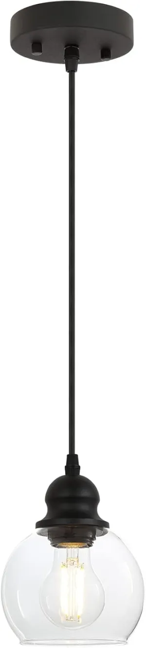 BoostArea Modern Pendant Light Fixtures, Industrial Hanging Ceiling Lamp with Clear Glass Shade, Pendant Lighting for Kitchen Island Living Room Hallway Bedroom Dining Hall Office Bar Farmhouse