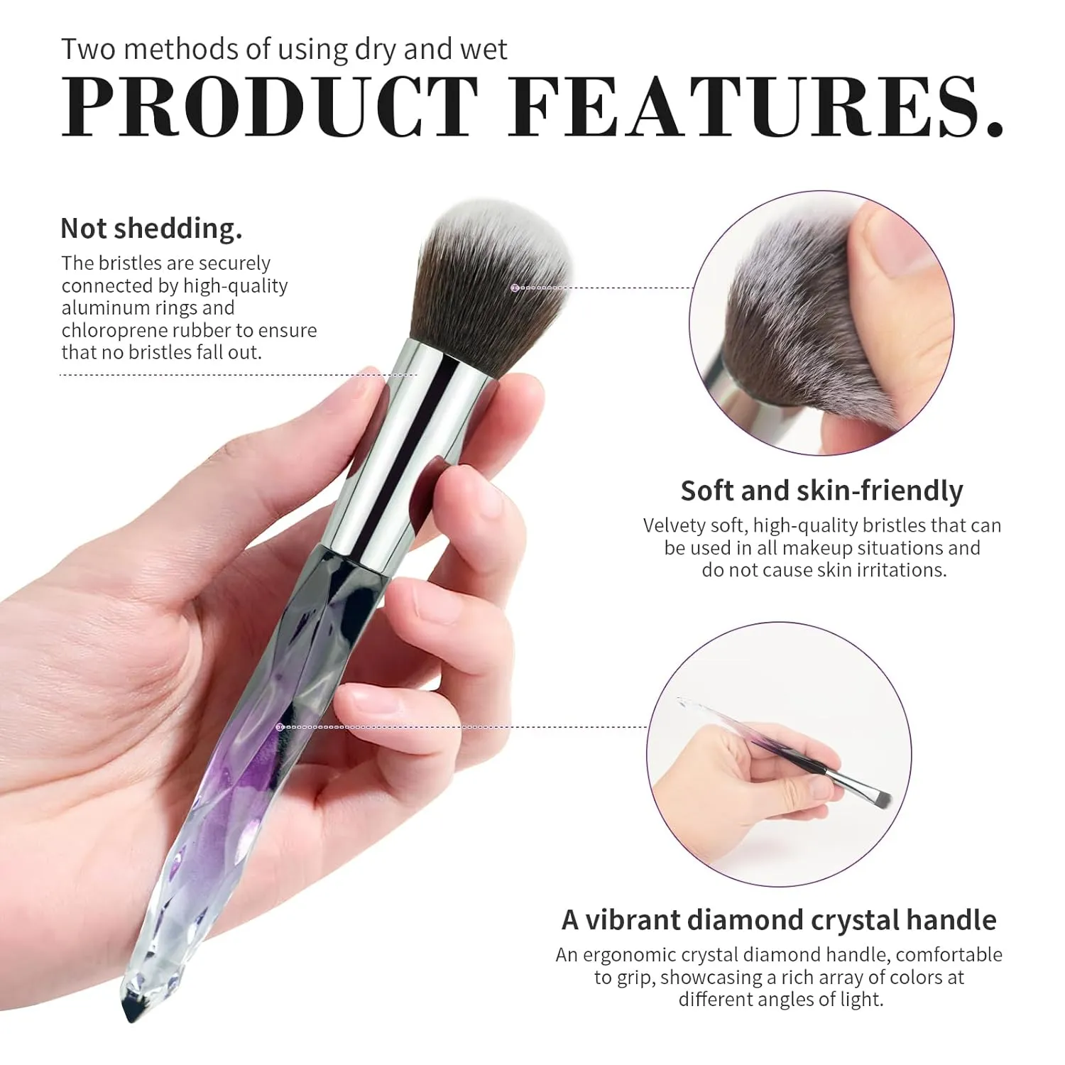 Brush set make up,Makeup Brushes, 10PCs Professional Cosmetic Brush Set Special Shiny Foundation Face Powder Brush Eyeshadows Blending Blush Brushes(Color:Purple)