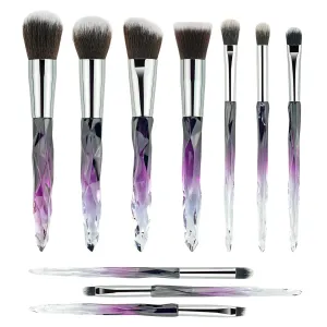 Brush set make up,Makeup Brushes, 10PCs Professional Cosmetic Brush Set Special Shiny Foundation Face Powder Brush Eyeshadows Blending Blush Brushes(Color:Purple)