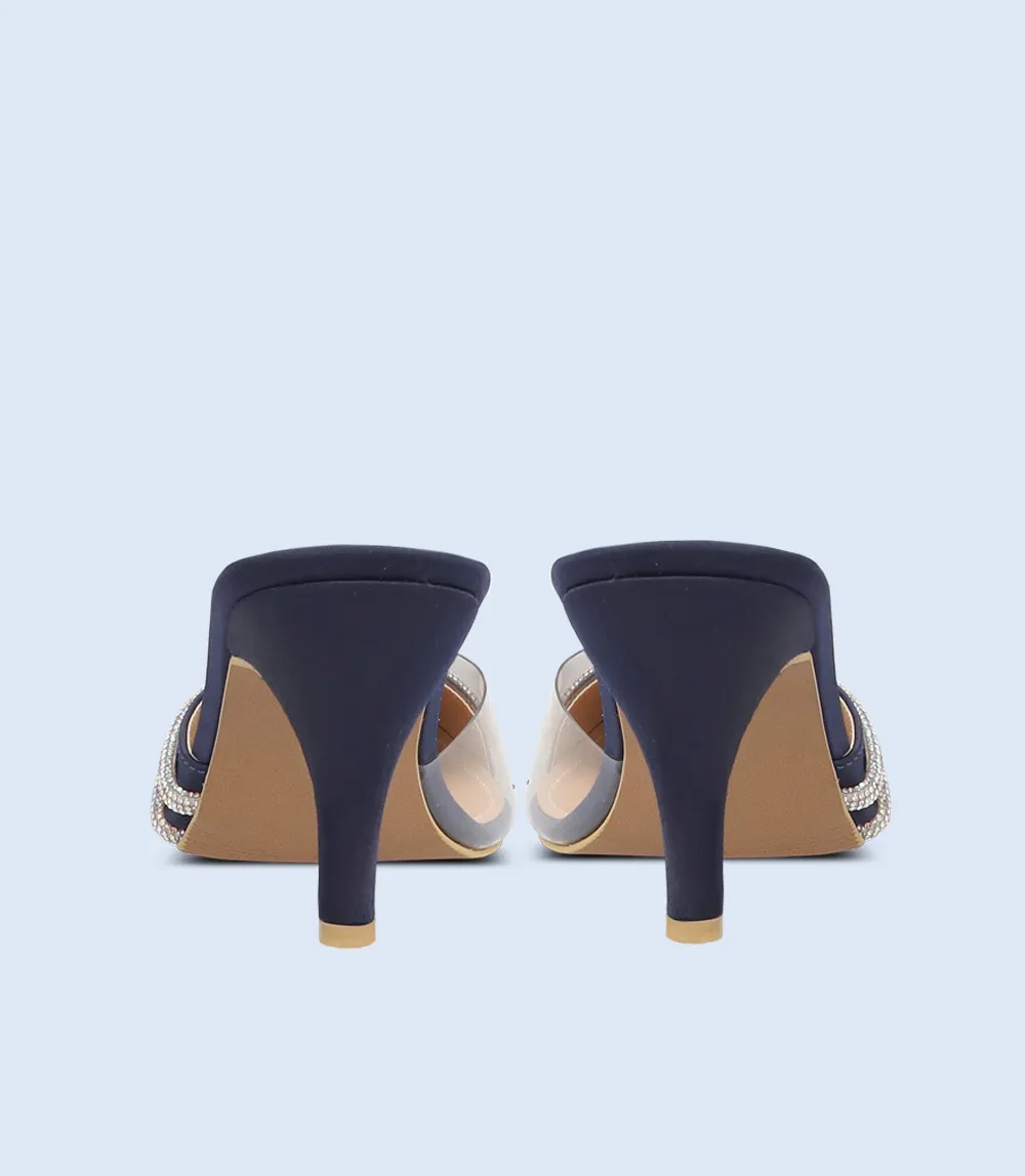 BW10201-NAVY-Women Mule