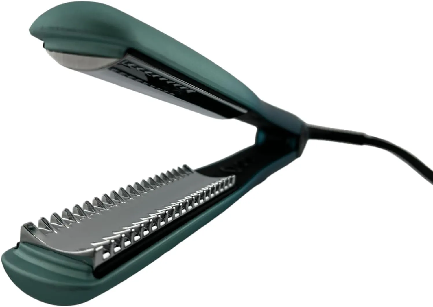 CAJ Beauty Flip & Bend Style Iron in Turquoise Ombre, Thermatru Technology, 1" Titanium Floating Teeth Comb, Automatic Shut-Off, Color-Coded LED Lights for Easy Temperature Indication